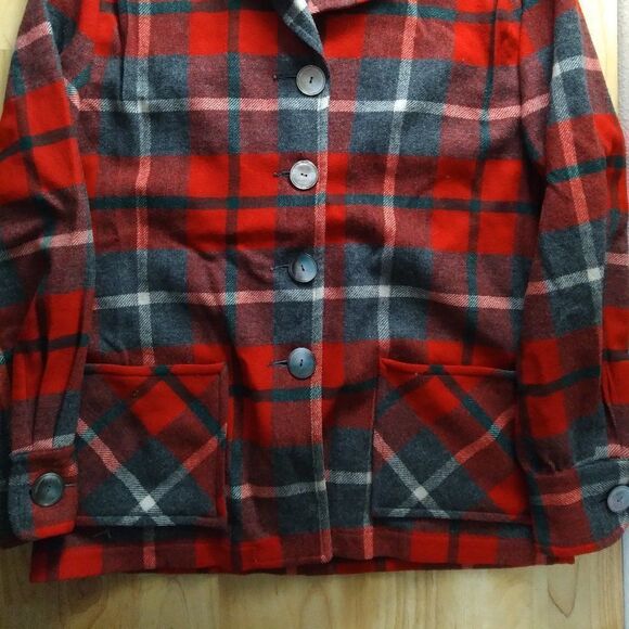 Vintage 70s Pendleton Wool Flannel Button Down Shirt Jacket Coat - Picture 2 of 7
